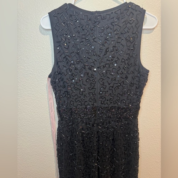 NWOT Mac Duggal Geometric Embellished Sleeveless A Line Black Dress Size 6 #8210 - Picture 11 of 12